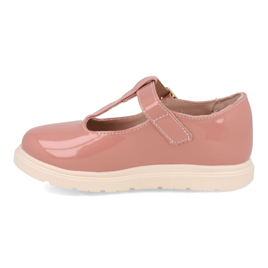 Sapatilha infantil rosa M Shuz Kids vista em ângulo para ajuste e conforto